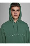 12241687 Jack & Jones Jorvesterbro Sweat Hood Noos Erkek Sweat Holly Green