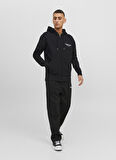 Jack & Jones Kapüşon Yaka Siyah Erkek Sweatshırt 12241691_JORVESTERBRO SWEAT ZIP HOO