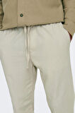 Only & Sons Erkek Onslinus Beli Lastikli Keten Pantolon 22024966 Bej