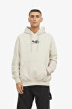 Jack & Jones Jorsılverlake Erkek Beyaz Sweatshirt 12242357-White