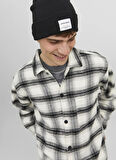 Jack & Jones Relaxed Kırık Beyaz Çizgili Erkek Gömlek JORZAC CHECK OVERSHIRT LS SN