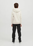 Jack & Jones Bej Erkek Çocuk Kapüşonlu Uzun Kollu Baskılı Sweatshirt JCOLOGAN AW23 SWEAT HOOD JNR