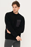 Jack & Jones Erkek Cep Detaylı Bisiklet Yaka Sweatshirt Kazak - 12242984