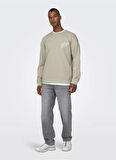 Only & Sons O Yaka Krem Erkek Sweatshırt 22027056_ONSPINK FLOYD RLX CREW NEC