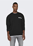 Only & Sons O Yaka Siyah Erkek Sweatshırt 22027056_ONSPINK FLOYD RLX CREW NEC