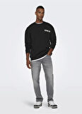 Only & Sons O Yaka Siyah Erkek Sweatshırt 22027056_ONSPINK FLOYD RLX CREW NEC