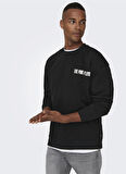 Only & Sons O Yaka Siyah Erkek Sweatshırt 22027056_ONSPINK FLOYD RLX CREW NEC