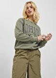 JJXX Bisiklet Yaka Baskılı Koyu Yeşil Kadın Sweatshırt JXOHIO RLX LS CREW SWT