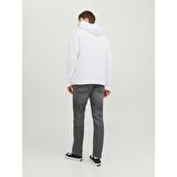 JACK&JONES JJESTAR JJ SWEAT HOOD NOOS BEYAZ