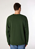 Jack & Jones Düz Yaka Koyu Yeşil Erkek Sweatshırt 12181903_JJEBASIC SWEAT CREW NECK N