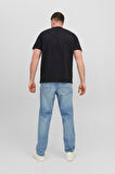 JACK JONES Erkek Siyah Pamuklu Tişört 12243625