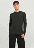 Jack & Jones Bisiklet Yaka Standart Haki Erkek Kazak 12236766_JJEMARCUS KNIT CREW NECK
