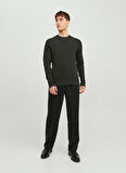 Jack & Jones Bisiklet Yaka Standart Haki Erkek Kazak 12236766_JJEMARCUS KNIT CREW NECK