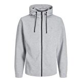 JACK&JONES JJEJAX SWEAT ZIP HOOD NOOS GRİ
