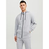 JACK&JONES JJEJAX SWEAT ZIP HOOD NOOS GRİ