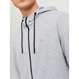 JACK&JONES JJEJAX SWEAT ZIP HOOD NOOS GRİ