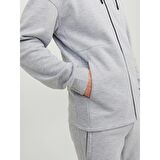 JACK&JONES JJEJAX SWEAT ZIP HOOD NOOS GRİ