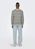 Only & Sons O Yaka Normal Çizgili Krem Erkek Kazak 22027268_ONSMUSA REG 3 STRUC CREW K