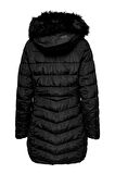 ONLY ONLELLAN QUILT HOOD FUR COAT LIFE CC OTW 