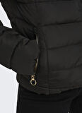 Only Siyah Kadın Mont ONLELLAN QUILTED HOOD JACKET CC OTW