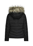 Only Siyah Kadın Mont ONLELLAN QUILTED HOOD JACKET CC OTW