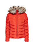 Only Açık Kırmızı Kadın Mont ONLELLAN QUILTED HOOD JACKET CC OTW