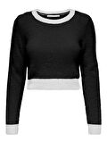ONLPIUMO L/S CONTRAST PULL CC KNT KADIN CROP KAZAK