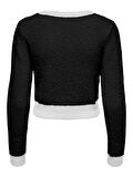 ONLPIUMO L/S CONTRAST PULL CC KNT KADIN CROP KAZAK