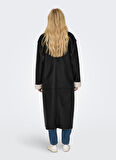Only Siyah Kadın Kaban ONLVIVA FAUX LEATH BONDED COAT CC O