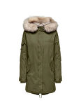 Only Haki Kadın Kaban ONLNEWMAY FUR CANVAS PARKA CC OTW
