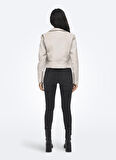 Only Dar Krem Kadın Ceket ONLNEWVERA FAUX LEATHER BIKER OTW