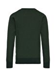 Jack & Jones Koyu Yeşil Erkek Çocuk Kazak JJEATLAS KNIT CREW NECK JNR