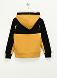 Jack & Jones Düz Erkek Çocuk Bej - Siyah Sweatshırt JJEFORCE BLOCKING SWEAT HOOD JNR