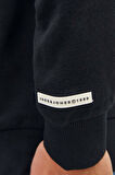 Jack & Jones Erkek Beware Baskılı Kapüşonlu Sweatshirt 12244219 Siyah