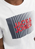 Jack & Jones Baskılı Beyaz Erkek Çocuk T-Shirt 12237411