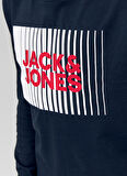 Jack & Jones Baskılı Lacivert Erkek Çocuk T-Shirt JJECORP LOGO TEE PLAY LS O-NECK NOO