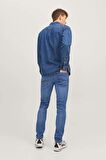 Jack & Jones Erkek Jjıglenn Düşük Bel Slim Fit Jean Pantolon 12243592 Mavi