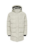 Only & Sons Ekru Erkek Kaban ONSCARL LIFE LONG QUILTED COAT OTW