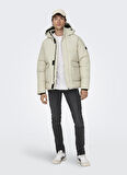 Only & Sons Krem Erkek Mont ONSCARL LIFE QUILTED JACKET NOOS OT