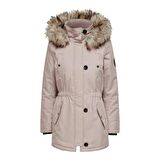 Only Kapüşonlu Pudra Kadın Parka 15304625