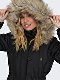 Only Kapüşonlu Siyah Kadın Parka 15304625