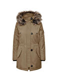 Only Açık Kahve Kadın Kaban ONLIRIS FUR WINTER PARKA CC 2023 OT