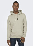 Only & Sons Kapüşon Yaka Ekru Erkek Sweatshırt ONSCERES HOODIE SWEAT NOOS
