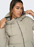 Only Açık Kahve Kadın Kaban ONLDOLLY LONG PUFFER COAT OTW NOOS