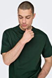 Only & Sons Erkek Onsfred Bisiklet Yaka Kısa Kollu %100 Pamuk T-Shirt 22022532 Koyu Yeşil