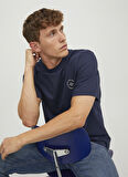 Jack & Jones Bisiklet Yaka Lacivert Erkek T-Shirt JPRBLUSHIELD SS TEE SG
