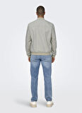 Only & Sons Normal Açık Gri Erkek Ceket ONSLUCAS FAKE SUEDE BOMBER OTW NOOS