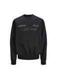 Jack & Jones Bisiklet Yaka Siyah Erkek Sweatshırt 12247020_JORSHADOW BOLT SWEAT CREW