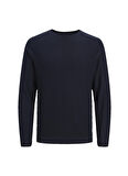 Jack & Jones Bisiklet Yaka Standart Lacivert Erkek Kazak 12240711_JPRBLAANDERSON KNIT STRUCT