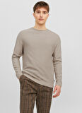 Jack & Jones Bisiklet Yaka Standart Taş Erkek Kazak 12240711_JPRBLAANDERSON KNIT STRUCT